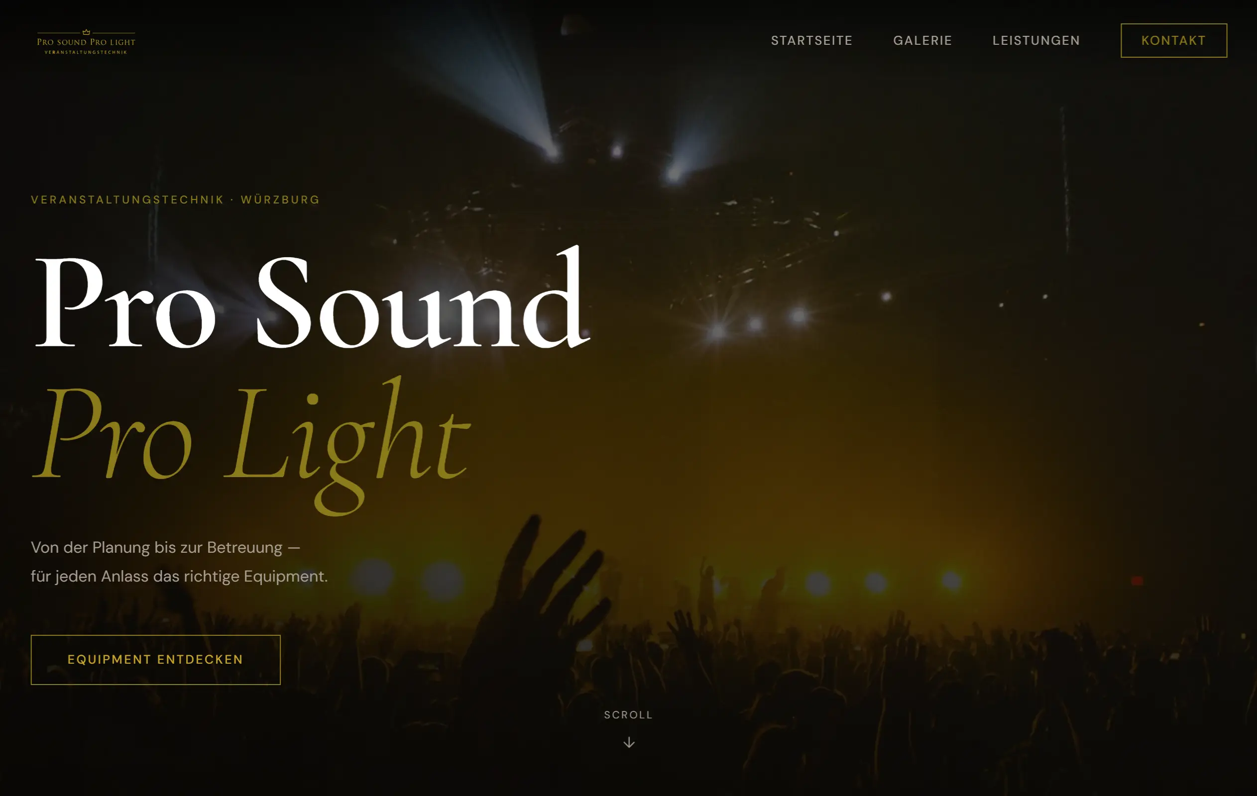 Pro Sound Pro Light – Website Referenz