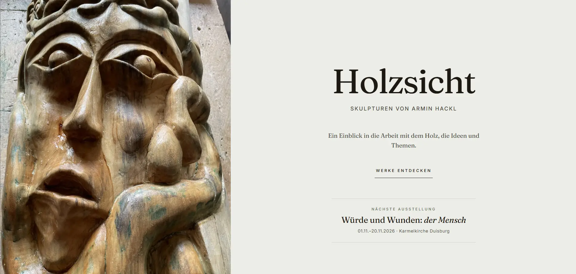 Holzsicht – Skulpturen von Armin Hackl